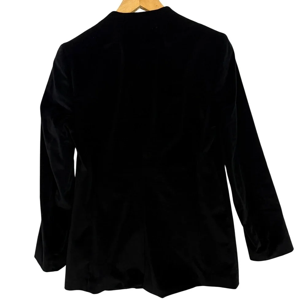 Madewell Black Velvet Single Button Blazer Jacket Womens Size‎ 2